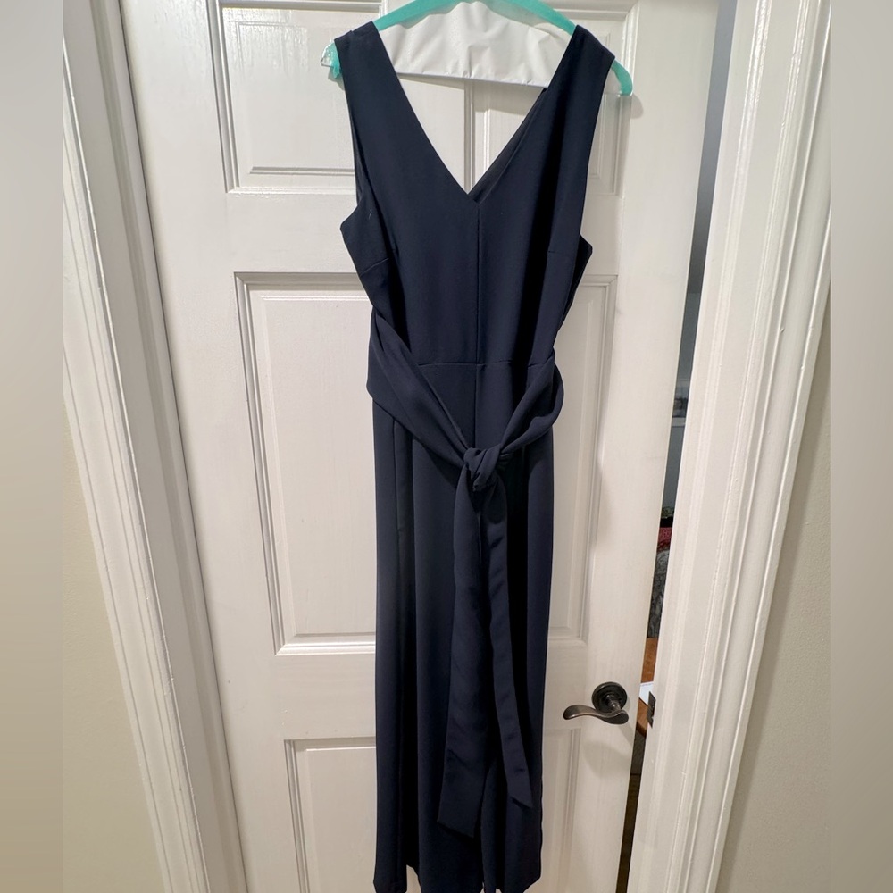 Cropped JCrew jumpsuit, crepe material with wrap sash waist, in great condition